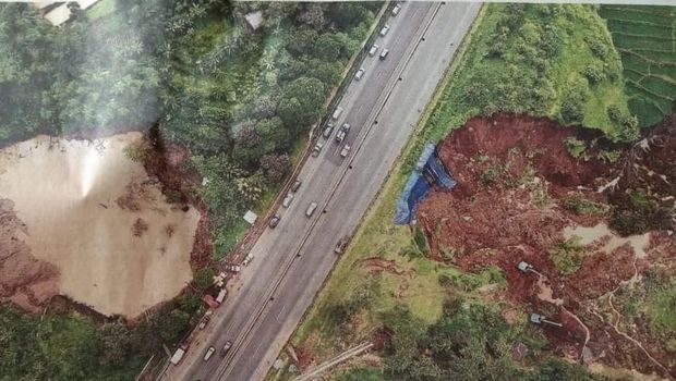 Soal Viral Foto Jalan Tol Cipularang KM 118 Longsor, Ini Penjelasan Jasa Marga