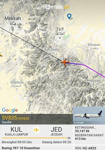 Ilustrasi pesawat tak melintasi Ka'bah. (Quora/